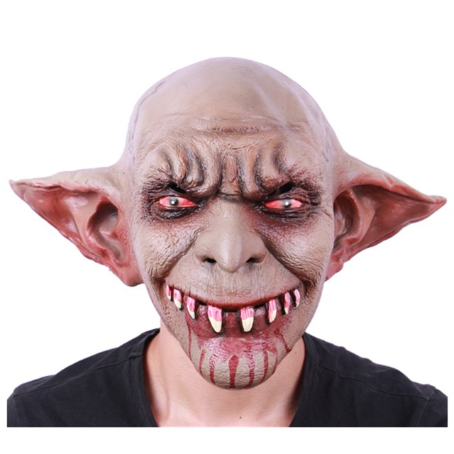 Máscara de látex de vampiro de lujo para coleccionistas de criaturas nocturnas de cabeza completa, disfraz de Halloween, accesorios de terror