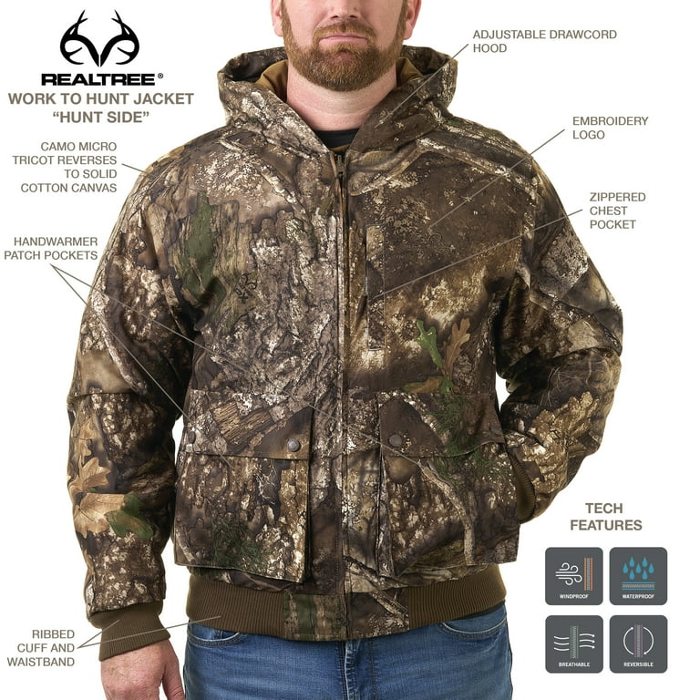 Realtree AX men's Reversible Work to Hunt Jacket - Walmart.com