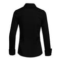 thumbnail image 3 of J. METHOD Women's Button Down Shirt Long Sleeve Roll Up Stretch Collar Office Work Formal Casual Basic Blouse Top NEWT04 Black L, 3 of 5