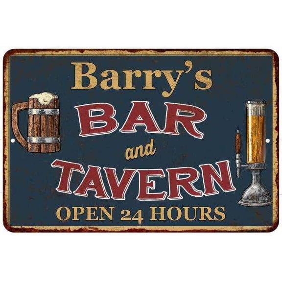 Barry's Green Bar & Tavern Rustic Sign 8 x 12 High Gloss Metal 208120047330
