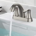 thumbnail image 2 of Bathroom Faucet, 4 Inch Bathroom Faucets for Sink 3 Hole, Centerset Bathroom Sink Faucet with Pop Up Drain and cUPC Lead-Free Hose(Brushed Nickel), 2 of 12