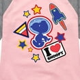 thumbnail image 3 of Peanuts - Space Snoopy Flair - Youth Girls Raglan Tee, 3 of 6