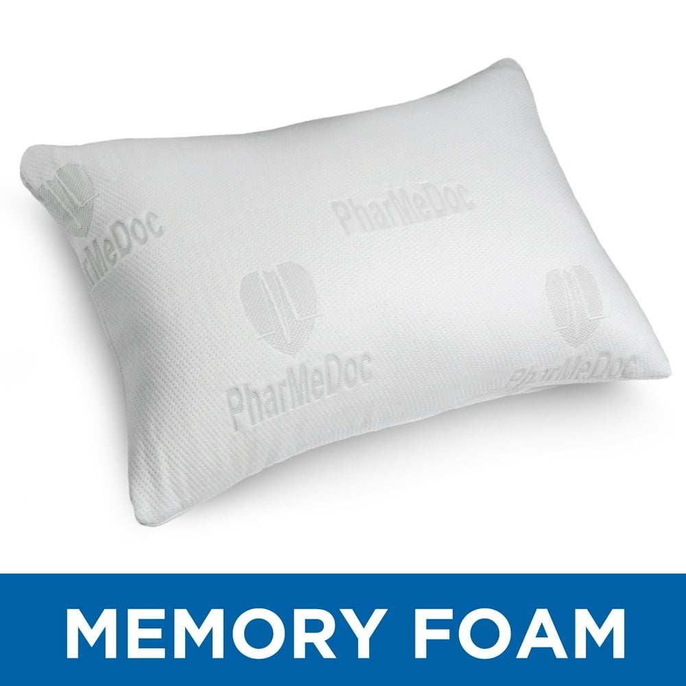 PharMeDoc Shredded Memory Foam Pillow w/ Washable Case Bed Pillow for