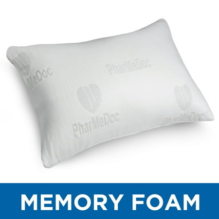 Pharmedoc Shredded Memory Foam Pillow W Washable Case Bed