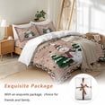 thumbnail image 7 of Christmas Snowman Bedding Duvet Cover Set Queen Size 4 Pieces Winter Pine Trees Xmas Snow Wood Grain Bedding Set with Zipper Closure, 1 Comforter Cover 90x92 Inches 1 Flat Sheet & 2 Pillow Cases, 7 of 7