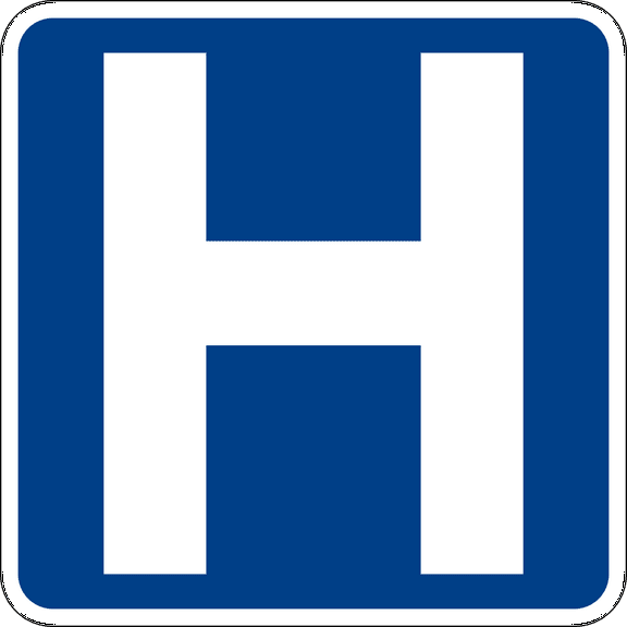 Vinyl Stickers - Hospital Sign - Safety and Warning Warehouse Signs Stickers - 3.5" x 5" - 3 Pack