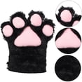 thumbnail image 5 of Guantes de piel sintética para gatos, manoplas para Cosplay, animales esponjosos, traje de piel de gato, patas, garras, guantes, accesorios de disfraz para adultos (negro), 5 of 5