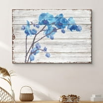 PixonSign Canvas Print Wall Art Delicate Blue Flowers Botanical Wilderness Illustrations Modern Art Glam Portrait Colorful Multicolor Ultra for Living Room, Bedroom, Office - 32x48