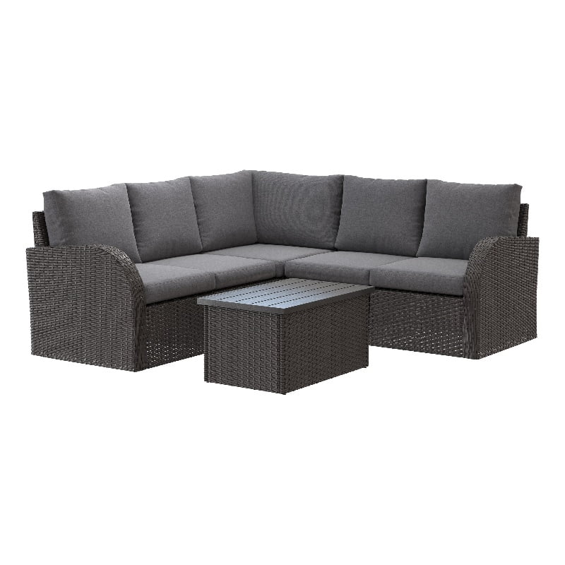 Brisbane 6Piece Outdoor Wicker / Rattan Sectional Set with Light Gray