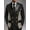 A_Black, variant on Men's Black Houndstooth Double-Breasted Blazer, Slim Fit Leather Peak Lapel Gold Button Formal Suit Jacket for Weddings, Banquets & Events