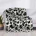 thumbnail image 3 of Uemuo Cow Skin 1 Printed Throw Blanket for Couch, Fluffy Fuzzy Blankets for Bed, Sofa, Cozy Flannel Faux Fur Blanket-80"x60", 3 of 6