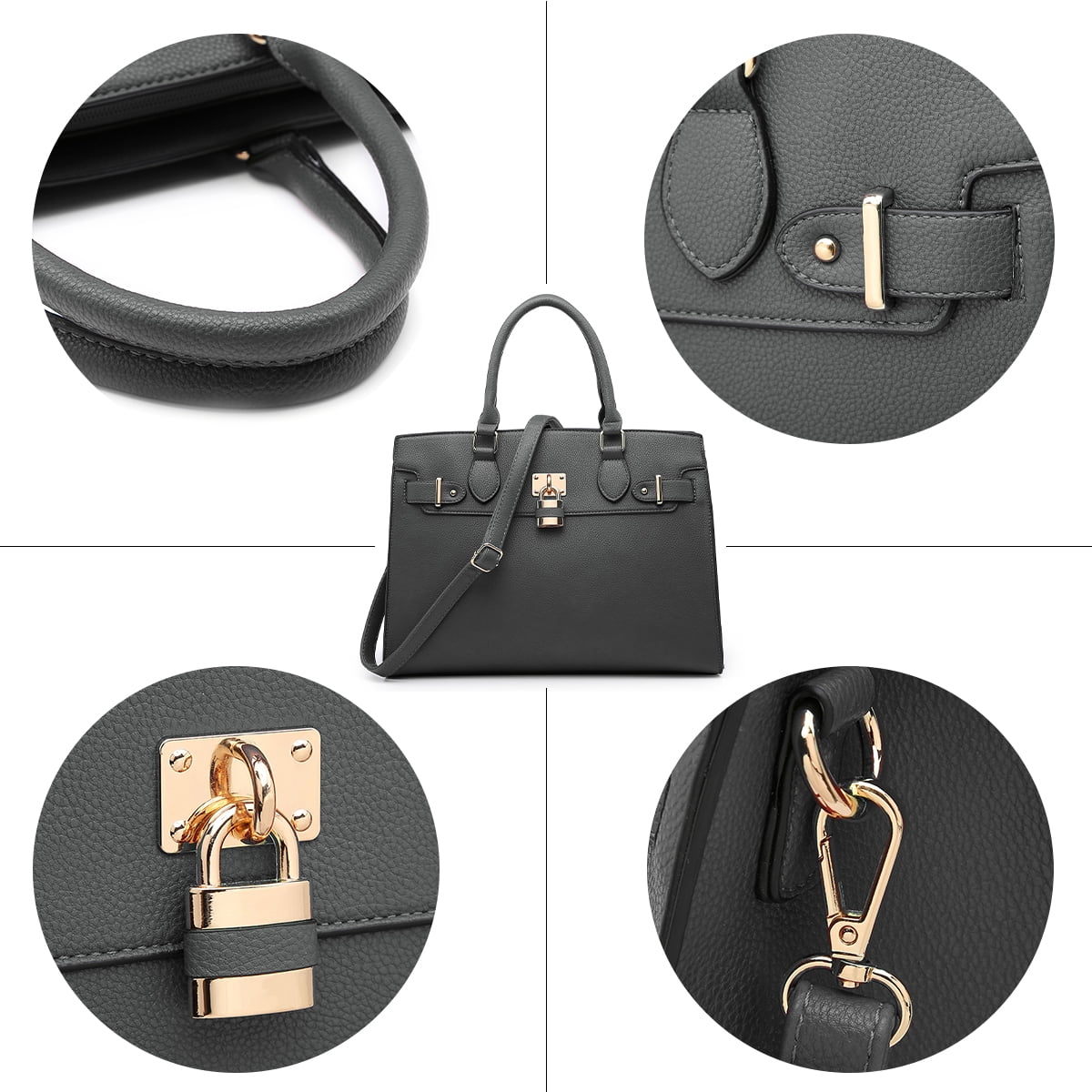 Dasein Women Handbags and Purses Ladies Shoulder Bag Top Handle Satchel Tote Work Bag with Matching Clutch