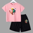 thumbnail image 3 of Conjunto de 2 piezas de camiseta y pantalones cortos divertidos para niños y adolescentes, de algodón, para verano, juego de lucha, Anime, Cosplay, ropa deportiva informal para niño y niña, conjunto p, 3 of 5