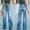 Blue, variant on Clearance Women's Fashion Casual Loose Washed Denim Jeans Casual Solid Denim Jeans