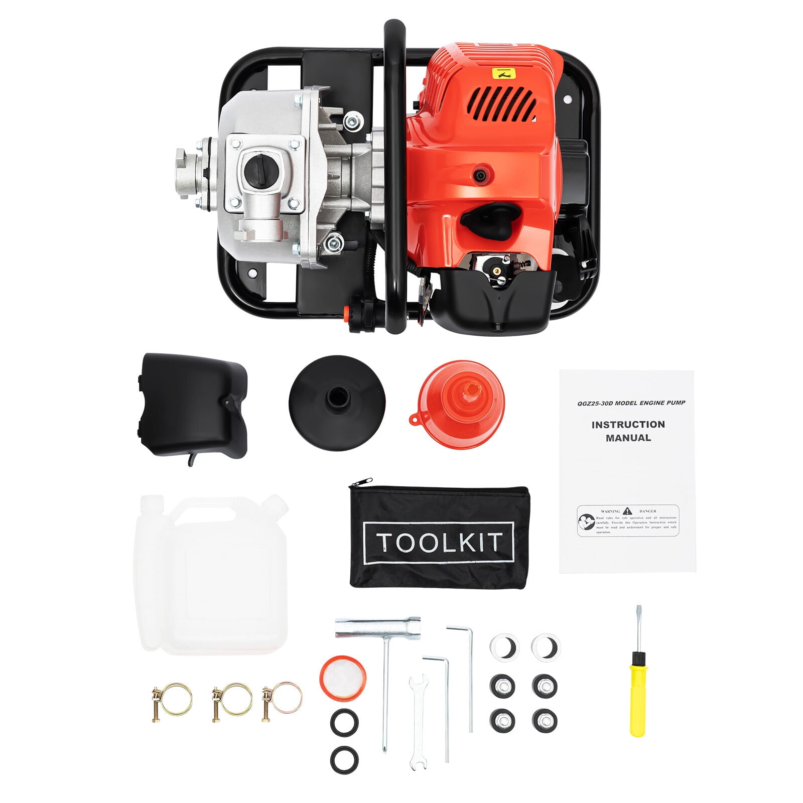 2-Stroke 43CC Gas Water Pump, 35GPM High Flow Gasoline Engine Extra Air Filter Pump Irrigation Drainage Flood Control