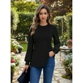 thumbnail image 5 of OALUXE Pleated Blouses for Women Long Sleeve Shirts Dressy Casual Tunic Tops with Smocked Cuffs, 5 of 7