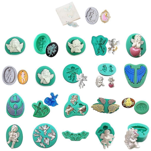 Molde de silicona para bebé Ángel, decoración de pasteles, moldes para hacer arcilla polimérica de caramelo de Chocolate para nacimiento de boda