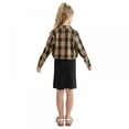 thumbnail image 6 of SILVERCELL Girl's Plaid Long Sleeve Shirt and Bodycon Dress Set 2 Piece Outfits 7-12 Years, 6 of 17
