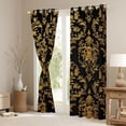 thumbnail image 3 of Manfei Female Men Hippie Damask Black Out Curtains,Traditional Flower Curtains Pack of 2 (42x63 Each),Bohemian Chic Floral Bedroom Curtains,Luxury Bedroom Decor, 3 of 6