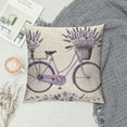 thumbnail image 2 of GOSMITH  Bicycle Throw Pillow Covers Violet Purple Bike with Lavender Flowers Bouquet in Basket Retro Decorative Cushion Case for Merry Christmas Men Women Home, 2 of 5