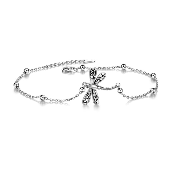 Dragonfly Anklet for Women 925 Sterling Silver Dragonfly Animal Ankle Bracelets Jewelry for Women Gifts