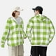thumbnail image 4 of Fotbe White Green Plaid Chaqueta con Protección Solar UPF 50+ para Hombre y Mujer, Camisa con Capucha y Bolsillos-Small, 4 of 7