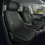 Auto Drive Black, Faux Leather, Black Leopard, Automotive Seat Covers , 2 Pack