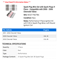 thumbnail image 2 of Spark Plug Wire Set with Spark Plugs 9 Piece - Compatible with 2000 - 2006 Chevy Tahoe 2001 2002 2003 2004 2005, 2 of 2