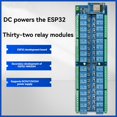 thumbnail image 2 of Placa de Desarrollo de Módulo de Relé de 32 Canales con Fuente de Alimentación de CC, Módulo de Relé WIFI Bluetooth ESP32-WROOM, 2 of 5