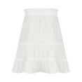 thumbnail image 6 of yillto Womens Mini Skirts Elastic High Waist Drawstring Pleated Flowy Ruffle Tiered Boho Beach Skirt, 6 of 7