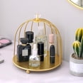 thumbnail image 4 of Organizador de maquillaje perfecl estante de exhibición de Perfumes cosméticos color dorado 1 nivel, 4 of 8