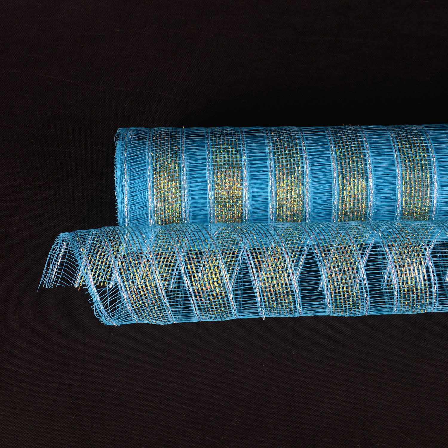 BBCrafts Turquoise - Deco Mesh Eyelash Metallic Stripes