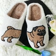 thumbnail image 2 of Cute Pug Plush Slippers, Warm Indoor House Shoes for Women Men, 2 of 10