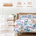 thumbnail image 6 of 3 Piece Spring Floral Duvet Cover Set Twin Size, Microfiber Comforter/Quilt Cover with Corner Ties and 2 Pillowcases, Watercolor Colorful Summer Botanical All Season Soft Bedding with Zipper Closure, 6 of 8