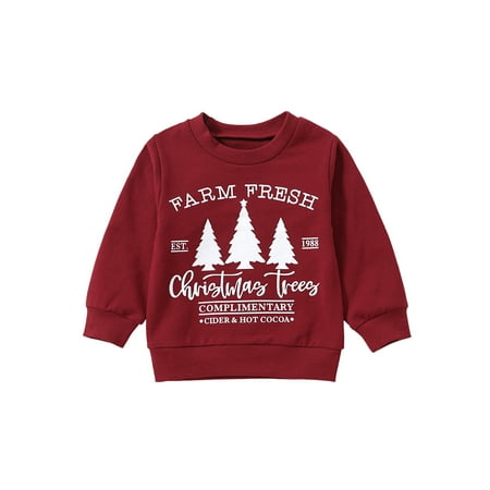 

Baby Girl Boy Crewneck Christmas Sweatshirts Oversized Knit Sweater Shirts Romper Pullover Top Cute Fall Winter Clothes