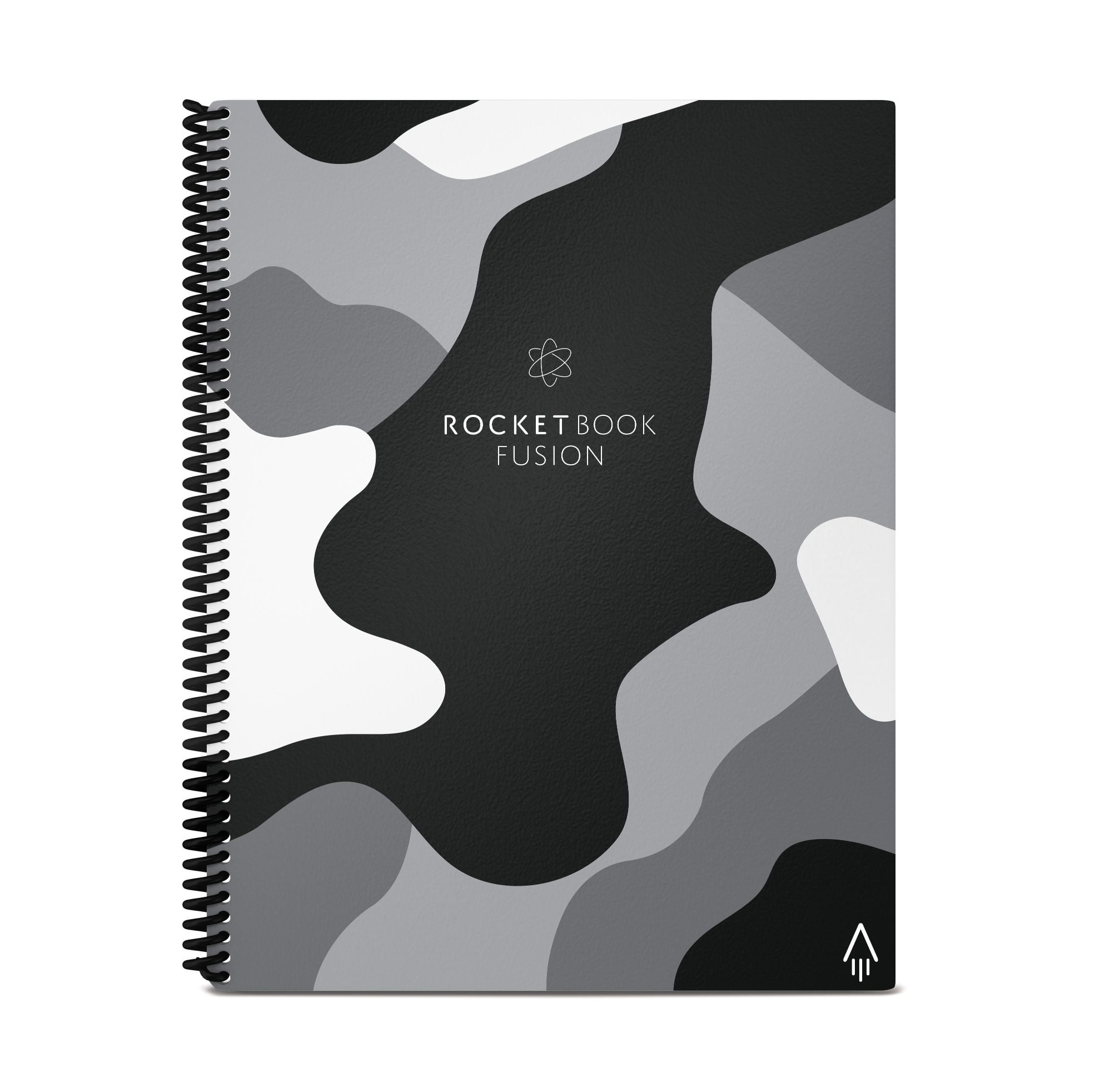 "Rocketbook Fusion Smart Reusable and Sustainable Smart Spiral Notebook - Camo - Letter Size Eco-Friendly Notebook (8.5"" x 11"") Includes 1 Pen and Microfiber Cloth"