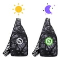 thumbnail image 5 of Crossbody Chest Bag Sports Sling Pack, Multi Pocket Layered Storage, Adjustable Strap, Lightweight Water Resistant Cloth, Reflective Night Safety, 30x15 cm, 5 of 7