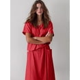 thumbnail image 6 of Jaimenalin Summer Skirt Set Women 2 Piece Outfits Short Sleeve Top Elastic Waist Maxi Dress Sets with Pockets Red M, 6 of 8