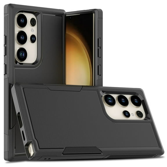 for Samsung Galaxy S25 Ultra Back Case, Luxury Ultra Slim PC TPU Double-Layer Anti-Fall Shockproof Drop Protective Lightweight 2 In 1 Phone Case Cover for Samsung Galaxy S25 Ultra, Black