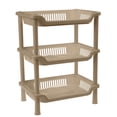thumbnail image 3 of KQJQS 3 Layers Bathroom Standing Small Storage Shelf, Bathroom Stand PP Land Installation Bathroom Rack Shelves for Bathroom Kitchen(Khaki), 3 of 6