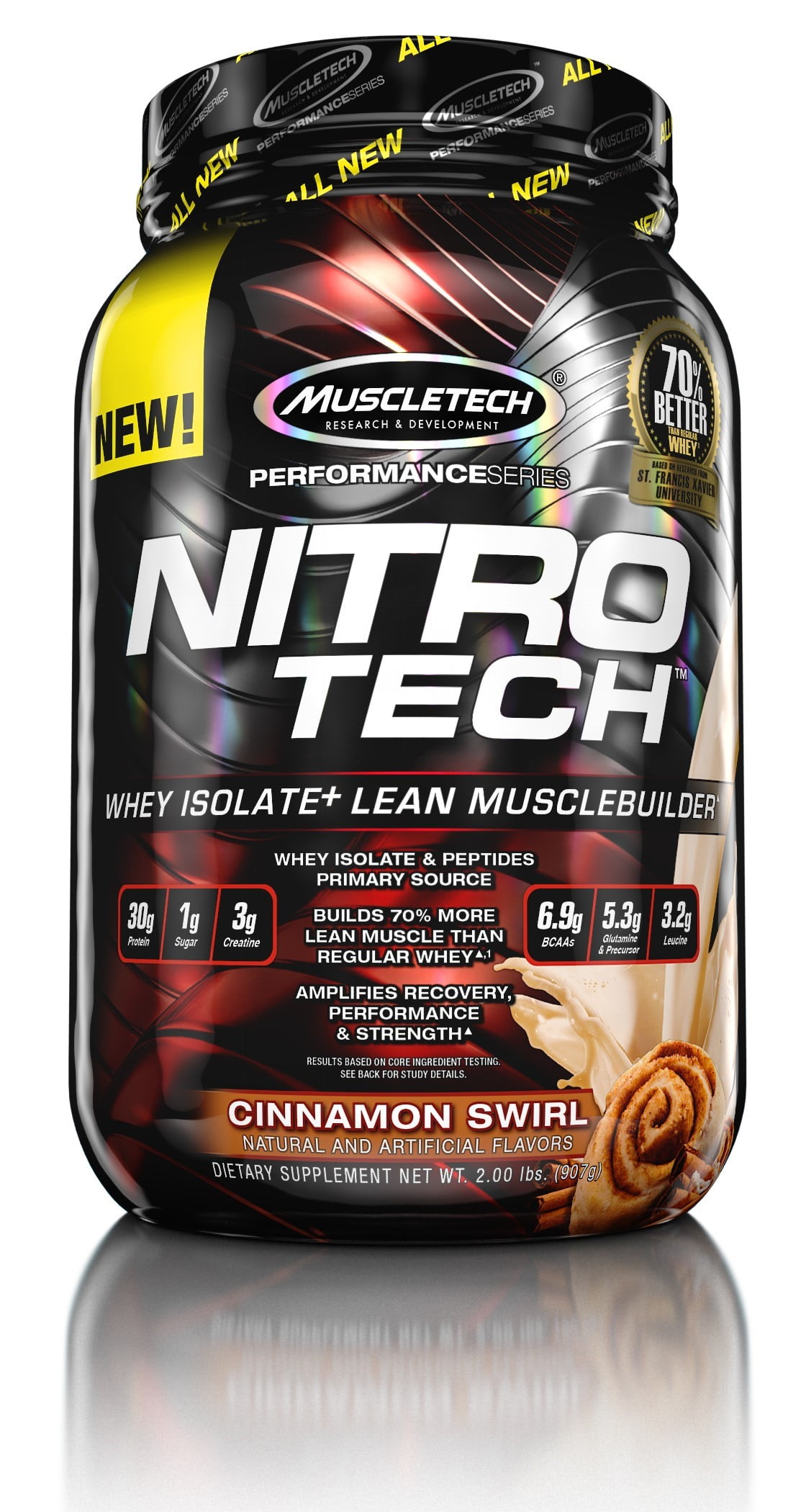 muscletech nitrotech protein powder, 100 whey protein with whey