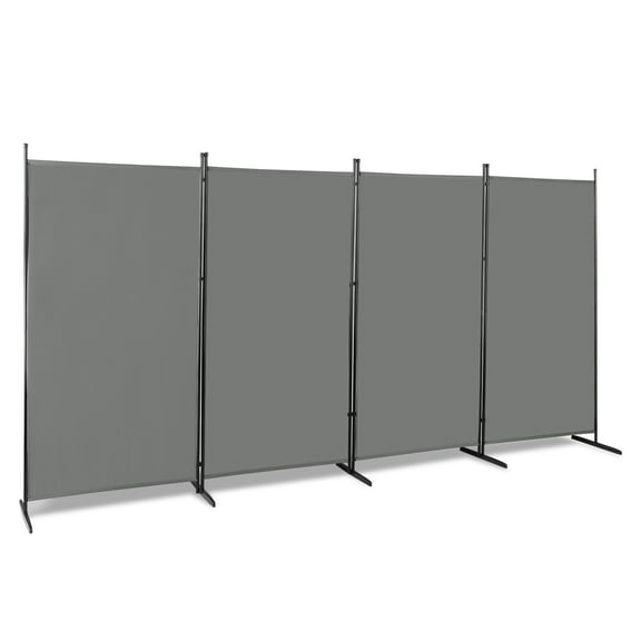 WSSYzyzf 4 Panel Folding Privacy Screen 6 Ft Portable Room Partition with Wider Support Feet 136x71 Inch Room Divider for Office Living Room Bedroom Space Separator Gray