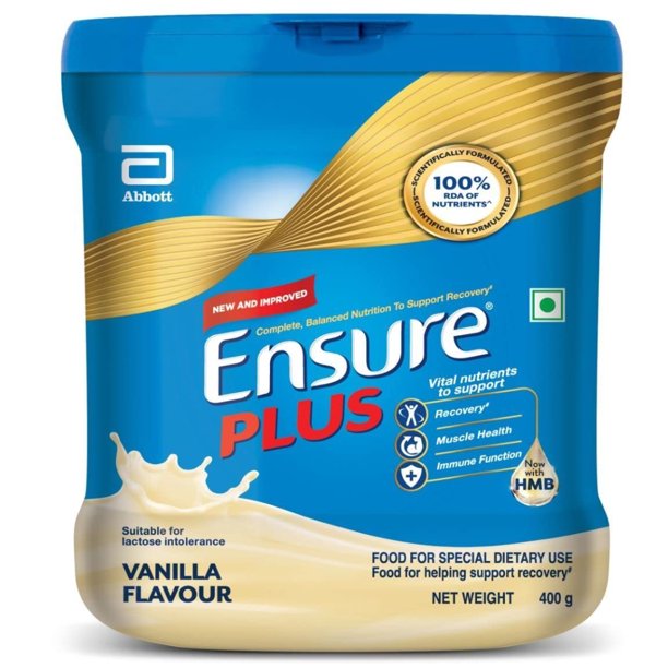 Ensure Plus Powder Vanilla Flavor Complete Balanced Nutrition 400g Jar