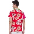 thumbnail image 2 of Stylore Hawaiian Shirt for Men Short-Sleeve Button-Down Shadow Hibiscus Multi X-Small, 2 of 6