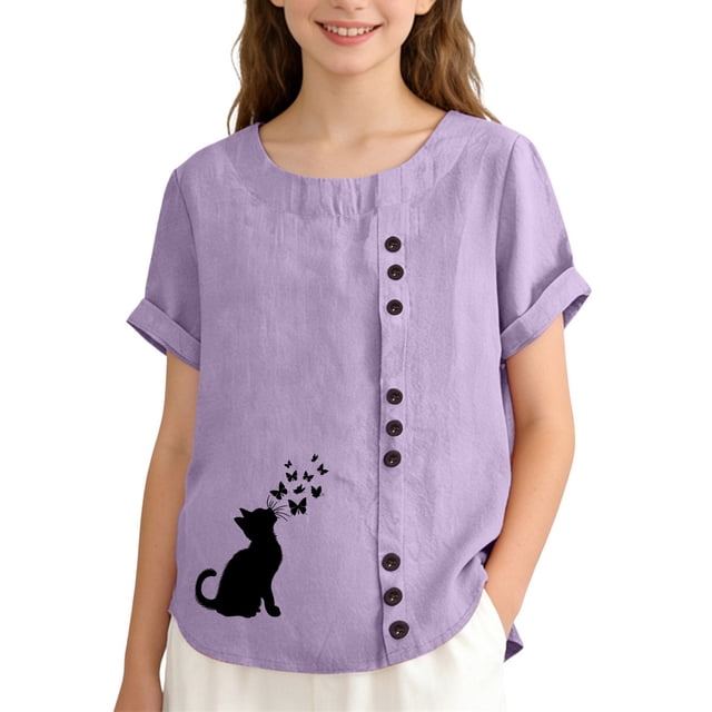 Chandails pour Garçons Filles T-Shirts Graphiques à Col Rond Tenues d'Été pour Filles Cadeaux Garçon 4T
