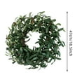 thumbnail image 2 of 18 Inch Artificial Eucalyptus Wreath with White Flowers Spring Summer Wreaths for Front Door Indoor Outdoor Rustic Farmhouse Greenery Flower Wreath Decor Wall Hanging Window Display, 2 of 5