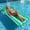 C-Green Stripes, variant on Inflatable Pool Floats Raft- 72" X 37" Extra Large Fabric-Covered Pool Floats for Adults, Oversized Pool Raft with Headrest Ultra-Comfort Floating Mat Floaties