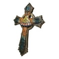 thumbnail image 6 of Southwestern Indian Feathers Teepee Sacred Eagle Faux Wooden Rustic Wall Cross, 6 of 9
