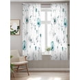 thumbnail image 2 of Turquoise Flowers Curtains 72 Inch Length, Sheer Curtains for Bedroom Living Room Window Farmhouse Spring Botanical Floral Rod Pocket Voile Drapes Kitchen Curtains Small Half Window 52"x72" 2 Panels, 2 of 6