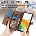 thumbnail image 4 of for Motorola Moto G 2025 / G 2026 / G Paly 2026 6.7 inch Case, Wallet for Women Men, Durable PU Leather Magnetic Flip Lanyard Strap Wristlet Zipper Card Holder Wallet Phone Case,Brown, 4 of 10